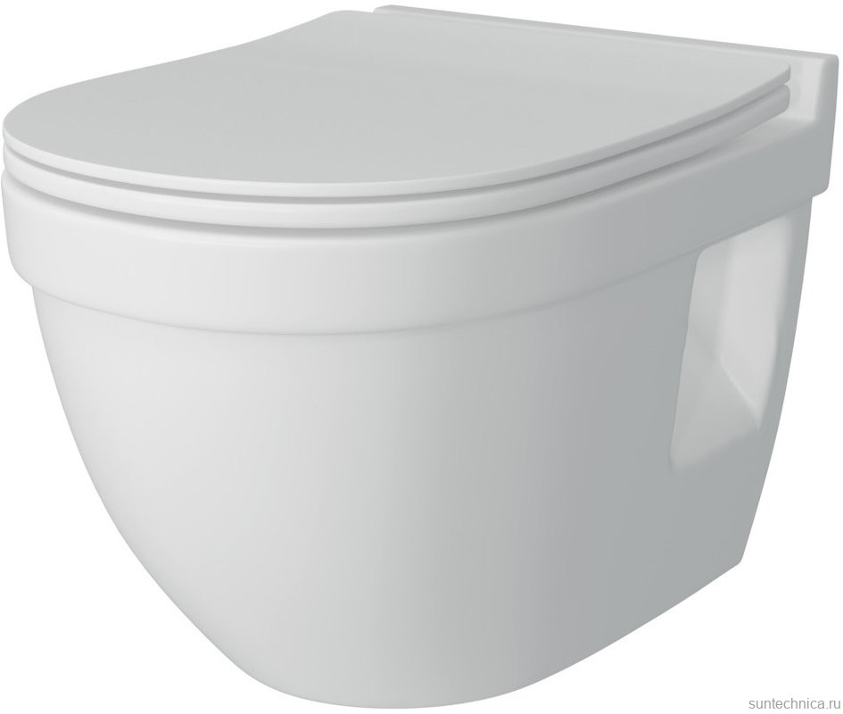 Унитаз подвесной Teymi Vitra Pro T40806 с микрофлитом, безободковый, белый