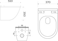 Унитаз подвесной Teymi Vitra Pro T40806 с микрофлитом, безободковый, белый