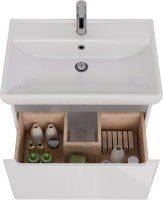 Мебель для ванной комнаты Lemark Buno mini 70 белая глянцевая, 1 ящик