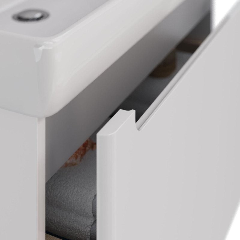 Мебель для ванной комнаты Lemark Buno mini 70 белая глянцевая, 1 ящик