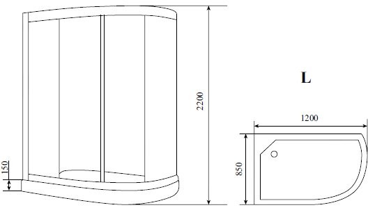 Душевая кабина Timo Standart T-1102 L с сиденьем