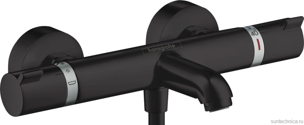 Термостатический смеситель Hansgrohe Ecostat Comfort 13114670 для ванны с душем, матовый черный