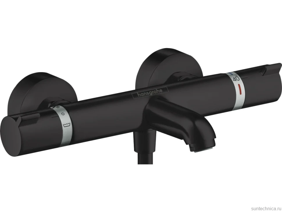 Термостатический смеситель Hansgrohe Ecostat Comfort 13114670 для ванны с душем, матовый черный