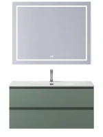 Мебель для ванной комнаты BelBagno Kraft 100 подвесная, матовая еловая, раковина bb-8099-100