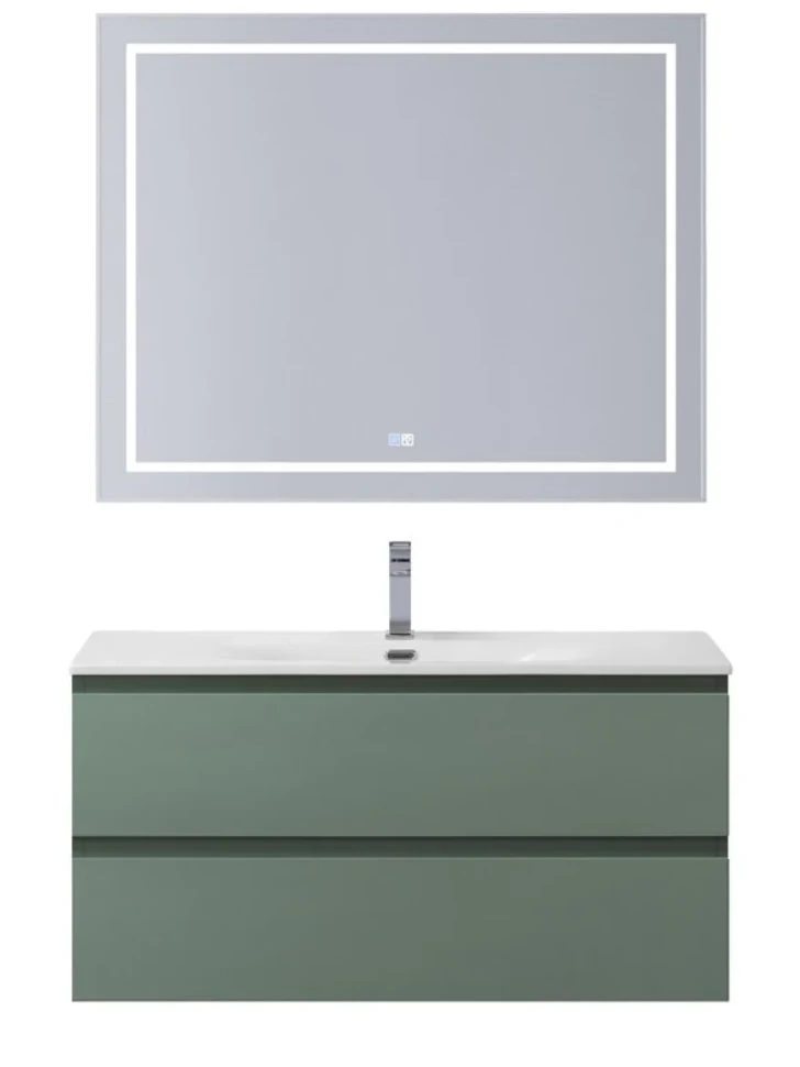 Мебель для ванной комнаты BelBagno Kraft 100 подвесная, матовая еловая, раковина bb-8099-100