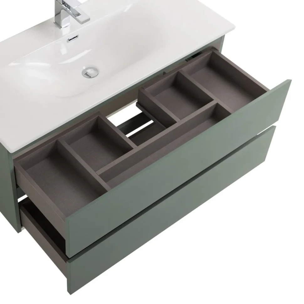 Мебель для ванной комнаты BelBagno Kraft 100 подвесная, матовая еловая, раковина bb-8099-100