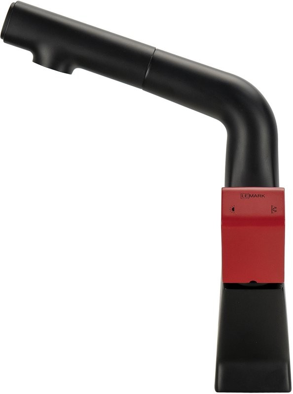 Смеситель для кухни Lemark Soul LM6008BR черный, красный