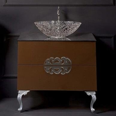 Тумба с раковиной Armadi Art NeoArt 80 шоколад с ручками Ajur хром, с ножками