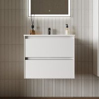 Тумба с раковиной Sancos Cento 60 см белый глянец