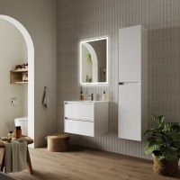 Тумба с раковиной Sancos Cento 60 см белый глянец