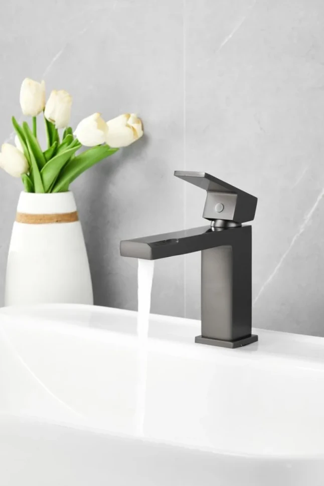 Смеситель для раковины BELZ B10613-3 вороненая сталь