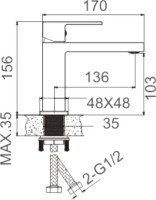 Смеситель для раковины BELZ B10613-3 вороненая сталь Смеситель для раковины BELZ B10613-3 вороненая сталь