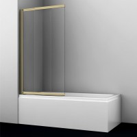 Шторка на ванну Wasserkraft Schunter 82S 100 см, профиль матовое золото, стекло прозрачное