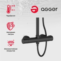 Душевая стойка Agger Thermo A2451244 черная