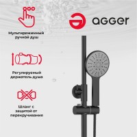 Душевая стойка Agger Thermo A2451244 черная