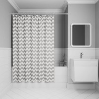 Штора для ванной IDDIS Base BR02P18i11 180х200, серая