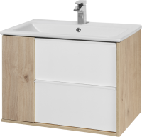 Тумба под раковину AQUATON Бостон 75 дуб эврика, белый глянец, под раковину Элина 75