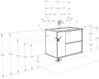 Тумба под раковину AQUATON Бостон 75 дуб эврика, белый глянец, под раковину Элина 75