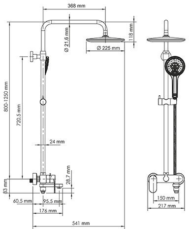 Душевая стойка Wasserkraft Mindel A18501