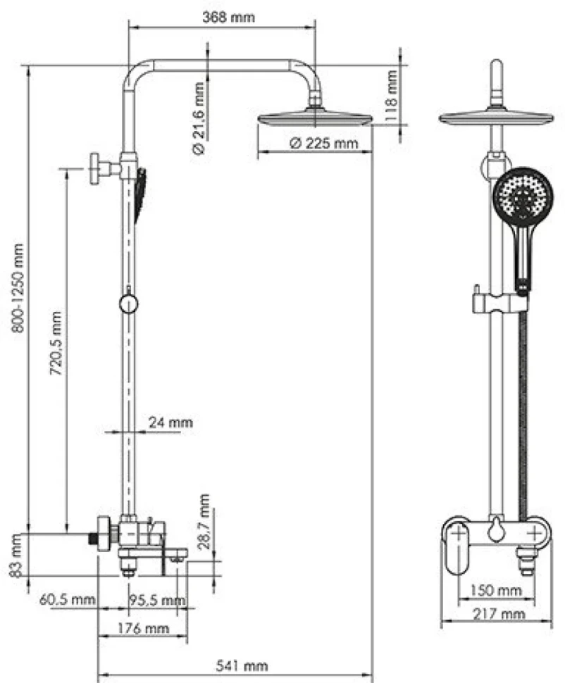 Душевая стойка Wasserkraft Mindel A18501