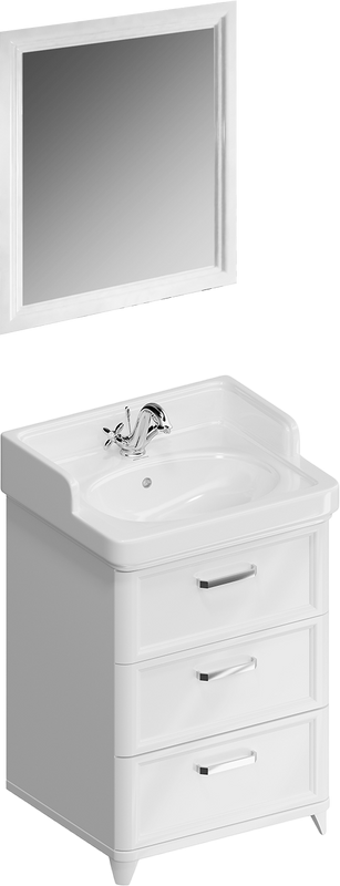 Мебель для ванной комнаты KERAMA MARAZZI Pompei N 60 белая, с 3 ящиками