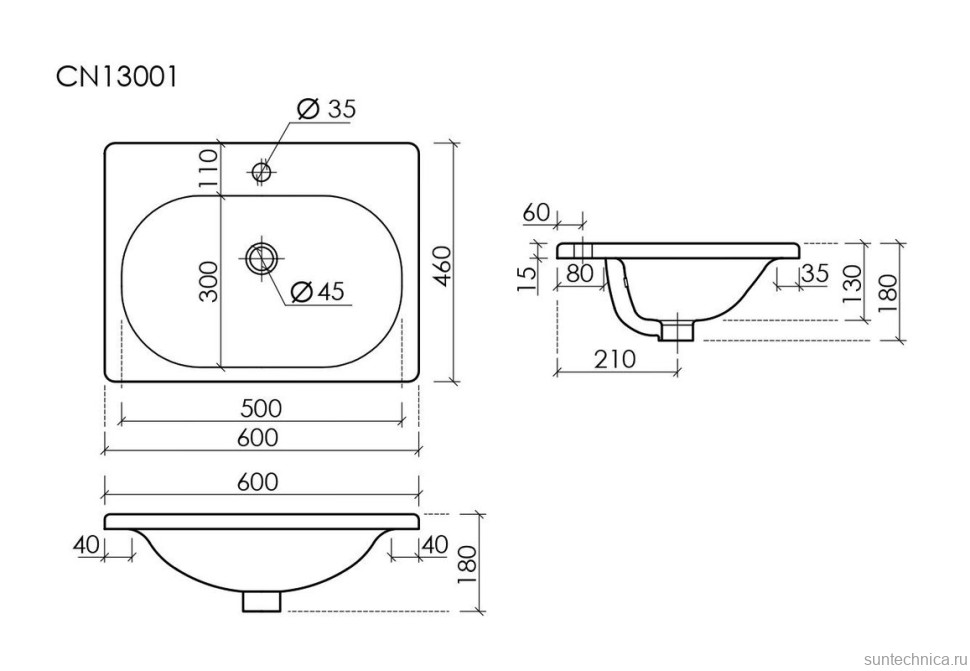 Мебель для ванной комнаты Sancos Code 60 подвесная, белая