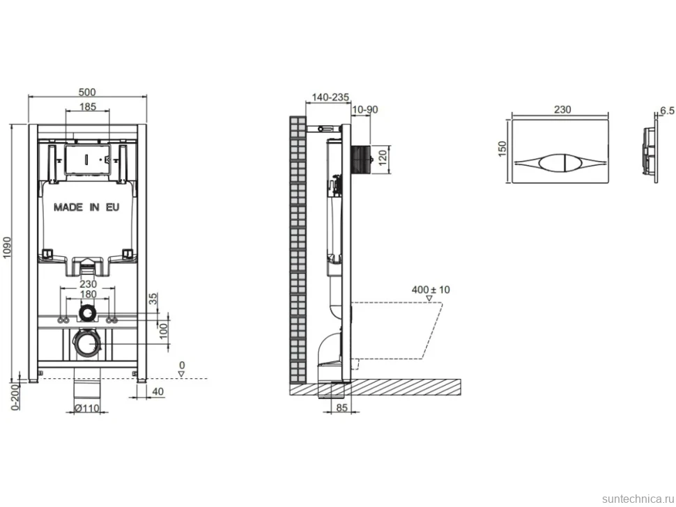 Комплект Jacob Delafon Brive E21733RU-00 с микролифтом, кнопка смыва хром