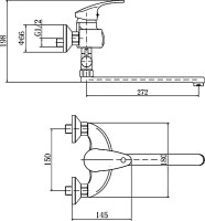 Смеситель с длинным изливом для ванны Fashun A2121 хром