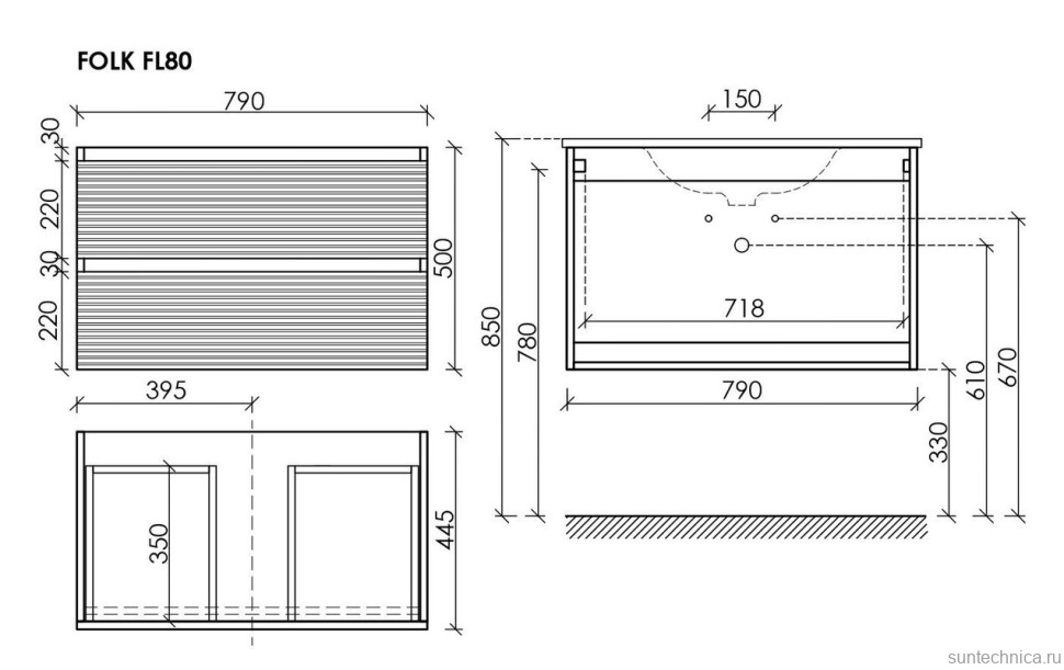 Мебель для ванной комнаты Sancos Folk 80 подвесная, капучино