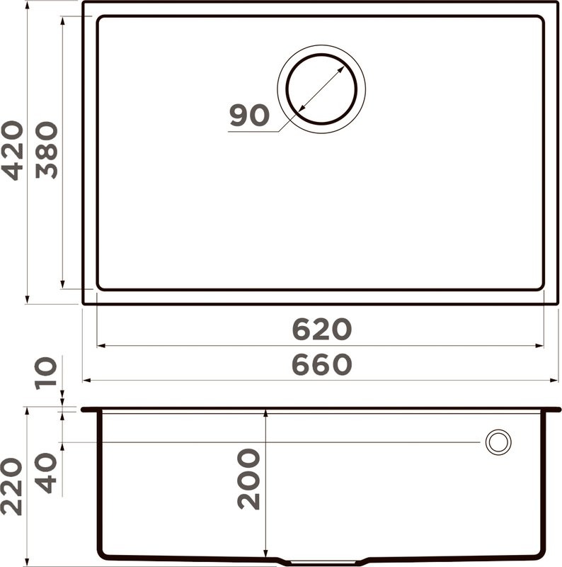 Комплект Мойка Omoikiri Tedori 66-U шампань + Измельчитель Nagare slim 1250