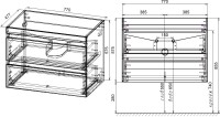 Тумба с раковиной Style Line Даллас 140 Люкс Plus R подвесная, 2 ящика, эмаль