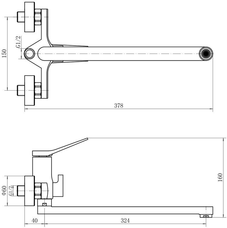 Смеситель с длинным изливом для ванны Fashun A2286-7 матовый черный