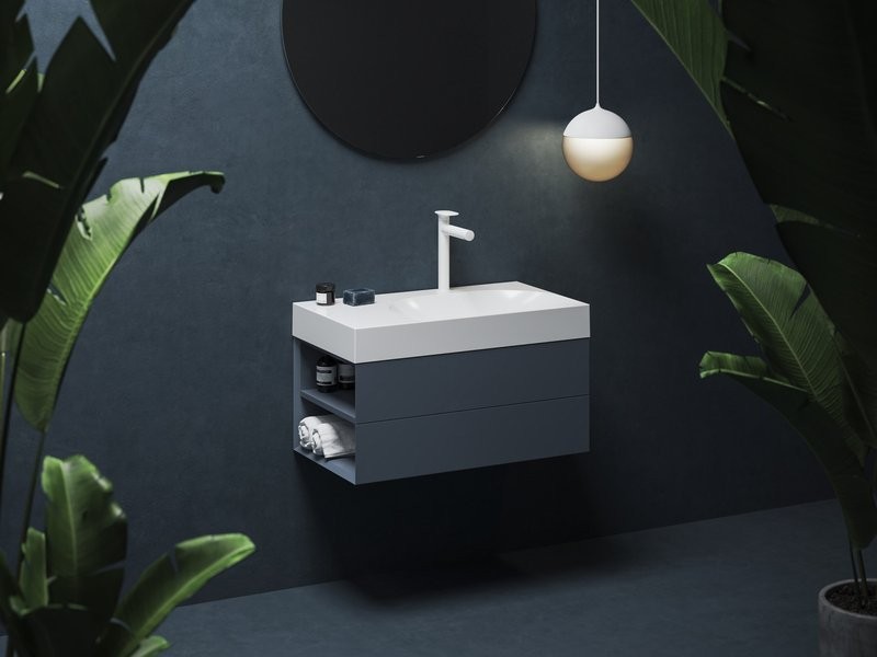 Тумба с раковиной Ravak Lite SD 80 L глубоководная синяя