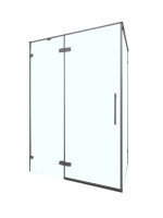 Душевой уголок Veconi Premium Alassio SP GR 120х90, профиль брашированный графит, стекло прозрачное