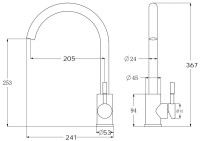 Смеситель для кухни ESKO K45 Black черный