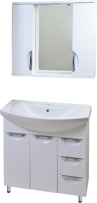 Мебель для ванной комнаты Emmy Милли 80 белая глянцевая, 3 ящика