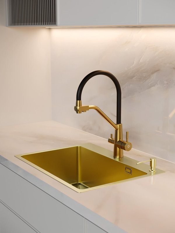 Мойка кухонная РМС MR-5843G золотая