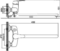 Смеситель с длинным изливом для ванны D-lin 305 D149305 хром Смеситель с длинным изливом для ванны D-lin 305 D149305 хром