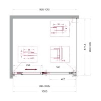 Душевой уголок BelBagno Soft Close-1 AH-1-100/90-C-Cr профиль хром