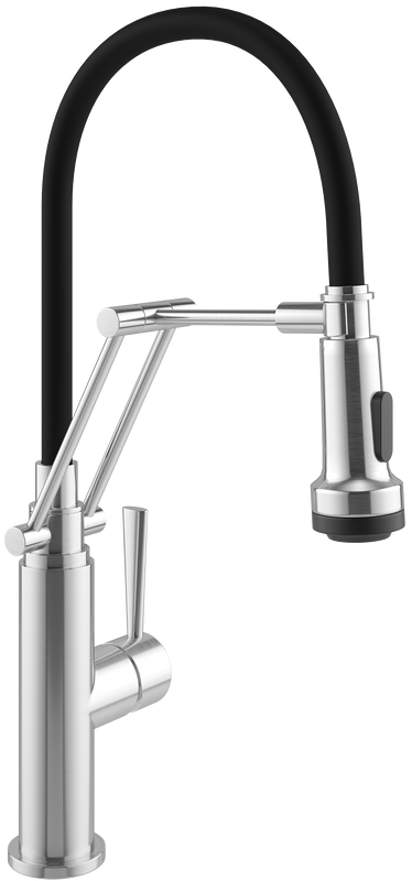 Смеситель для кухни Domaci Равенна DCB 7012 сатин, с гибким изливом