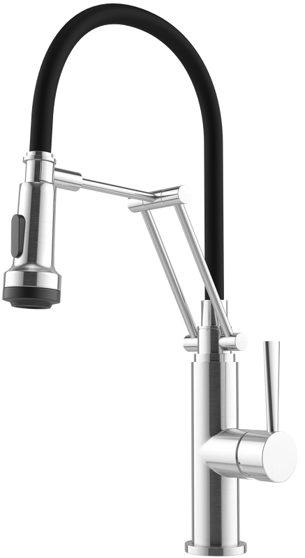 Смеситель для кухни Domaci Равенна DCB 7012 сатин, с гибким изливом