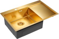 Комплект Мойка Paulmark Kroner PM217851-BGL брашированное золото L + Измельчитель Bone Crusher BC 1000-AS