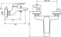Смеситель для ванны с душем Paini Laguna LACR111 хром