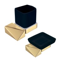 Набор Стакан Boheme New Venturo 10314-G-B + Мыльница 10313-G-B