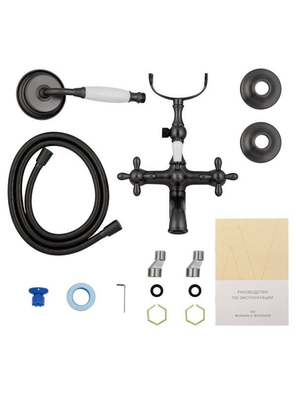 Смеситель для ванны с душем Wonzon & Woghand Retro WW-88639020-BGM темный графит
