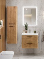 Мебель для ванной комнаты BelBagno Due 50 ручки матовый темный никель, rovere nature