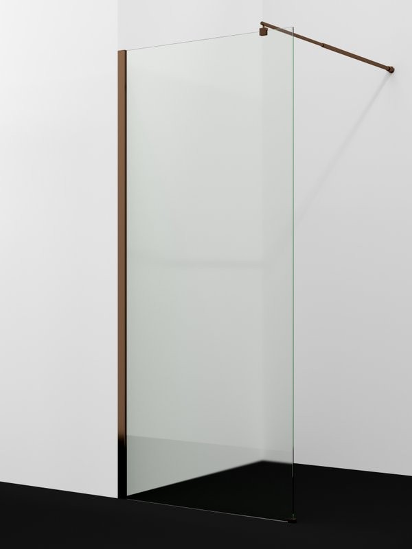 Душевая перегородка Wasserkraft Rur 30W 110 см, профиль розовое золото, стекло прозрачное