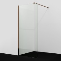Душевая перегородка Wasserkraft Rur 30W 110 см, профиль розовое золото, стекло прозрачное