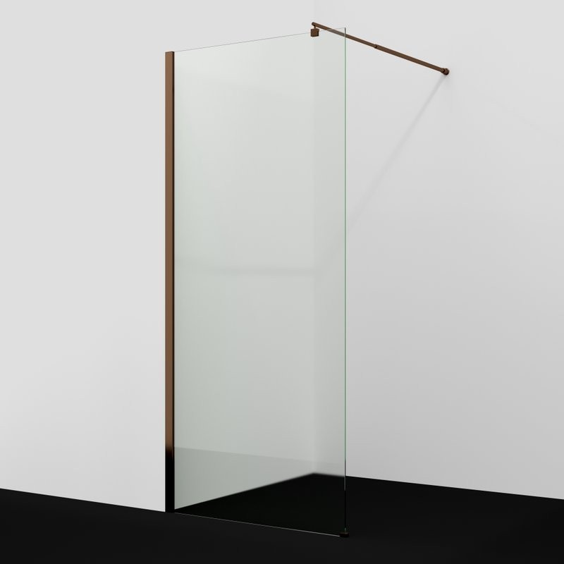 Душевая перегородка Wasserkraft Rur 30W 110 см, профиль розовое золото, стекло прозрачное