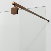 Душевая перегородка Wasserkraft Rur 30W 110 см, профиль розовое золото, стекло прозрачное